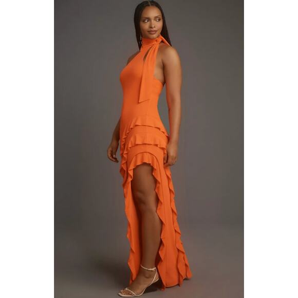 Anthropologie AFRM Neon Ruffle Halter Maxi Dress - Picture 5 of 5